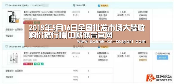2018年5月16日全国批发市场大蒜收购价格行情|中欧体育官